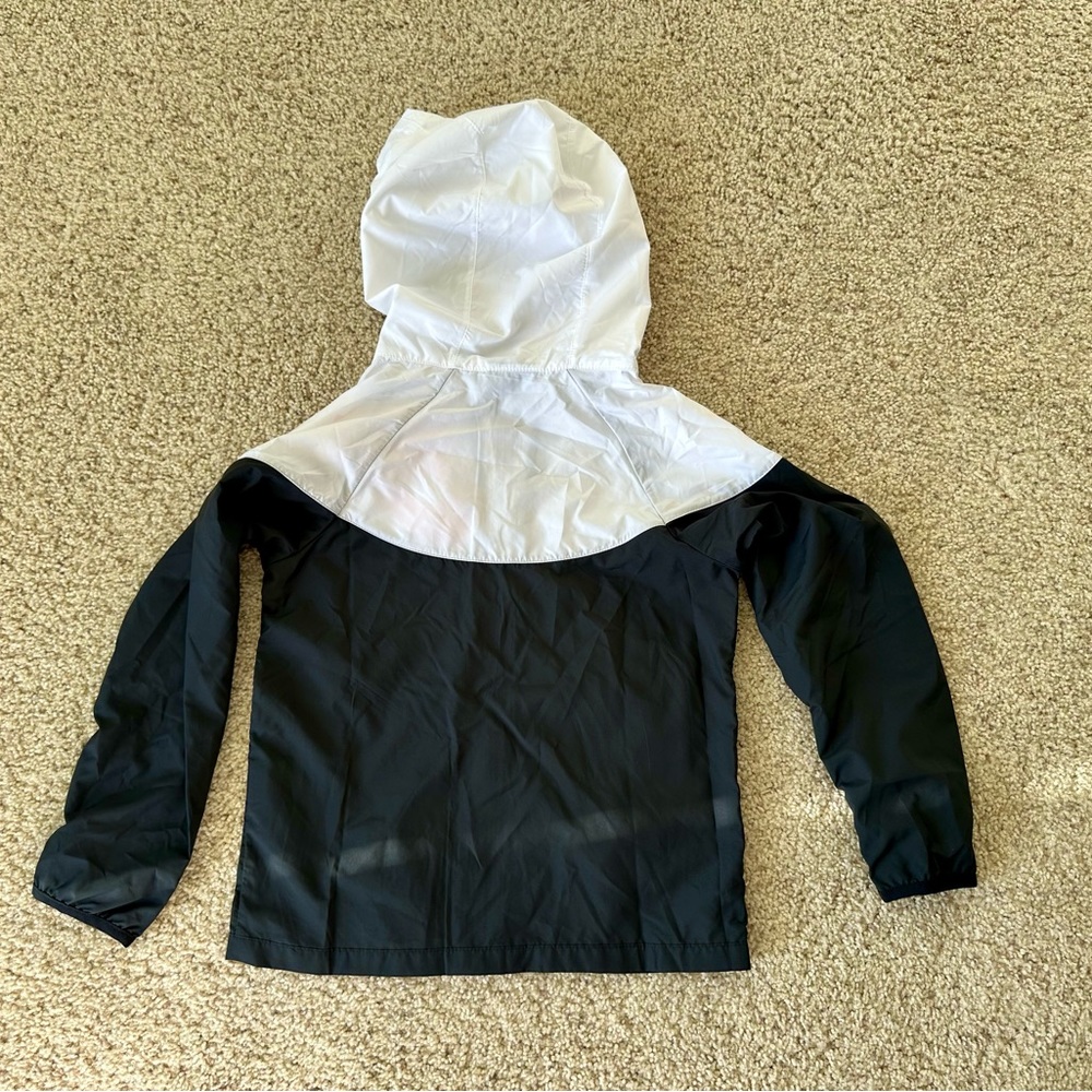 Nike Black White Orange Windbreaker Jacket for Kids - Picture 3 of 4